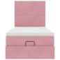 Preview: Ottoman-Bett mit Matratzen Rosa 90x190 cm Samt