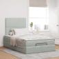 Preview: Ottoman-Bett mit Matratzen Hellgrau 120x190 cm Samt