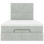 Preview: Ottoman-Bett mit Matratzen Hellgrau 120x190 cm Samt