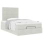 Preview: ARDEBO.de - Ottoman-Bett mit Matratzen Hellgrau 120x190 cm Samt