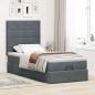 Preview: Ottoman-Bett mit Matratzen Dunkelgrau 80x200 cm Samt