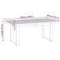 Preview: Esstisch NOAIN U-Form-Beine 180x90x75 cm Massivholz Kiefer