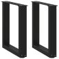 Preview: ARDEBO.de - Couchtischbeine U-Form 2 Stk. Schwarz 38x(42-43) cm Stahl