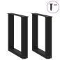 Preview: Couchtischbeine U-Form 2 Stk. Schwarz 38x(42-43) cm Stahl