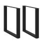 Preview: ARDEBO.de - Couchtischbeine U-Form 2 Stk. Schwarz 90x(72-73) cm Stahl