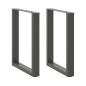 Preview: ARDEBO.de - Couchtischbeine U-Form 2 Stk. Anthrazit 70x(72-73) cm Stahl
