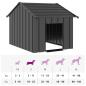Preview: Hundehütte mit Dach 83x130x85 cm Verzinkter Stahl