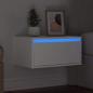 Preview: Wand-Nachttisch mit LED-Leuchten Weiß