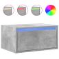 Preview: Wand-Nachttische mit LED-Leuchten 2 Stk. Betongrau