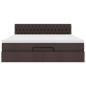Preview: Ottoman-Bett mit Matratze Dunkelbraun 160x200 cm Stoff