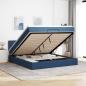 Preview: ARDEBO.de - Ottoman-Bett mit Matratze Blau 160x200 cm Stoff