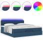 Preview: Ottoman-Bett mit Matratze Blau 160x200 cm Stoff