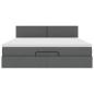 Preview: Ottoman-Bett mit Matratze Dunkelgrau 180x200 cm Stoff