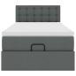 Preview: Ottoman-Bett mit Matratze Dunkelgrau 100x200 cm Stoff
