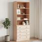 Preview: ARDEBO.de - Bücherregal mit Schubladen ALTA 77x35x186,5cm Massivholz Kiefer