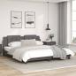 Preview: Bettgestell mit LED Grau 180x200 cm Kunstleder