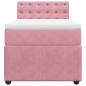 Preview: Boxspringbett mit Matratze Rosa 90x190 cm Samt