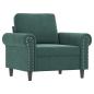 Preview: Sessel mit Hocker Dunkelgrün 60 cm Samt