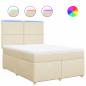 Preview: Boxspringbett mit Matratze Creme 160x200 cm Stoff