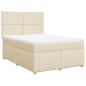 Preview: Boxspringbett mit Matratze Creme 160x200 cm Stoff