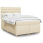 Preview: ARDEBO.de - Boxspringbett mit Matratze Creme 160x200 cm Stoff