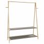 Preview: ARDEBO.de - Kleiderständer mit Ablagen 132x45,5x150,5 cm Bambus