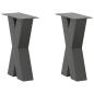 Preview: ARDEBO.de - Couchtischbeine X-Form 2 Stk. Anthrazit 38x(42-43) cm Stahl