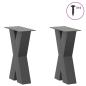 Preview: Couchtischbeine X-Form 2 Stk. Anthrazit 38x(42-43) cm Stahl