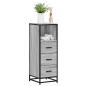 Preview: ARDEBO.de - Badschrank Grau Sonoma 35x37,5x100 cm Holzwerkstoff