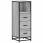 Preview: Badschrank Grau Sonoma 35x37,5x100 cm Holzwerkstoff