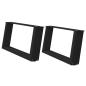 Preview: Couchtischbeine U-Form 2 Stk. Schwarz 60x(30-31) cm Stahl