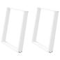 Preview: Esstischbeine U-Form 2 Stk. Weiß 80x(72-73) cm Stahl
