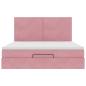 Preview: Ottoman-Bett mit Matratzen Rosa 180x200 cm Samt