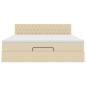 Preview: Ottoman-Bett mit Matratze Creme 160x200 cm Stoff