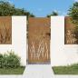 Preview: ARDEBO.de - Gartentor 85x175 cm Cortenstahl Gras-Design