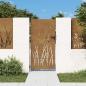 Preview: Gartentor 85x175 cm Cortenstahl Gras-Design