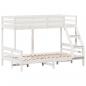 Preview: Etagenbett 90x200/120x200 cm Weiß Massivholz Kiefer