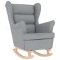 Preview: ARDEBO.de - Schaukelsessel Hellgrau 74x90x102 cm Stoff