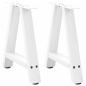 Preview: ARDEBO.de - Couchtischbeine A-Form 2 Stk. Weiß 50x(42-43) cm Stahl