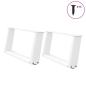 Preview: Couchtischbeine U-Form 2 Stk. Weiß 60x(30-31) cm Stahl