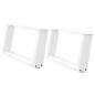 Preview: Couchtischbeine U-Form 2 Stk. Weiß 60x(30-31) cm Stahl
