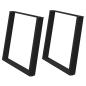 Preview: Esstischbeine U-Form 2 Stk. Schwarz 100x(72-73) cm Stahl