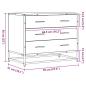Preview: Schubladenschrank Braun Eichen-Optik 70x41x56 cm Holzwerkstoff