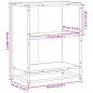 Preview: Bücherregal Räuchereiche 60x35x76 cm Holzwerkstoff