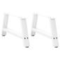 Preview: ARDEBO.de - Couchtischbeine A-Form 2 Stk. Weiß 60x(30-31) cm Stahl