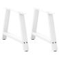 Preview: ARDEBO.de - Couchtischbeine A-Form 2 Stk. Weiß 60x(42-43) cm Stahl