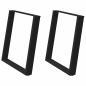 Preview: Esstischbeine U-Form 2 Stk. Schwarz 70x(72-73) cm Stahl