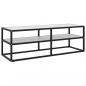 Preview: ARDEBO.de - TV-Schrank Schwarz mit Hartglas Marmor-Optik 120x40x40 cm