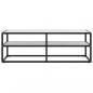 Preview: TV-Schrank Schwarz mit Hartglas Marmor-Optik 120x40x40 cm