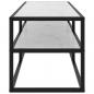 Preview: TV-Schrank Schwarz mit Hartglas Marmor-Optik 120x40x40 cm